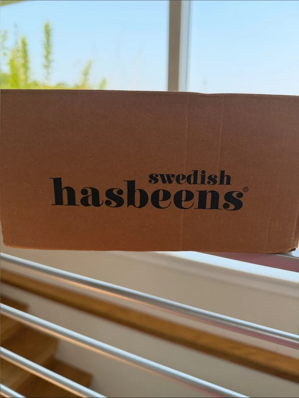Swedish Hasbeens Orange Heart-Toe Block Heels with Ankle Buckle